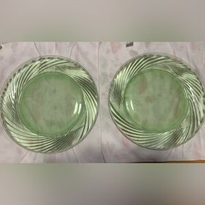 Vintage Green PYREX Festiva Platters - Set of 2